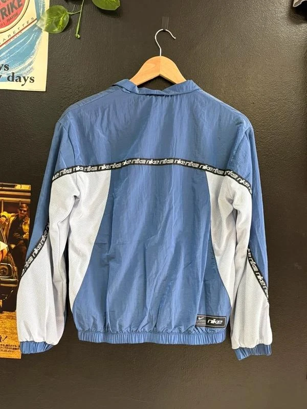 Nike Windbreaker Jacket Blue Y2K Running Track Jacket Lightweight Sportswear Vin – photo 8